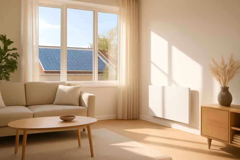 Elektrische kachel op zonnepanelen: hoeveel panelen heb je nodig?